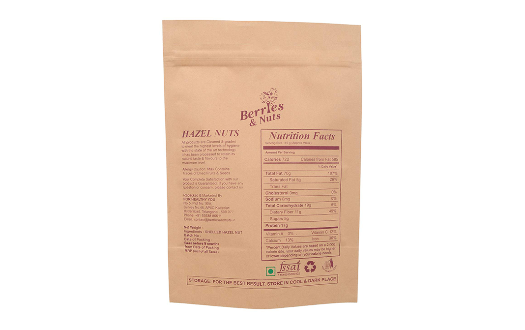 Berries & Nuts Hazel Nuts    Pack  100 grams